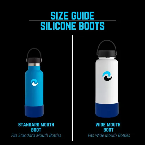 Vista 2 de NuRich Hydro - Funda protectora de silicona de boca ancha compatible con Hydroflask, Simple Modern y muchas más marcas de botellas de agua, tamaños
