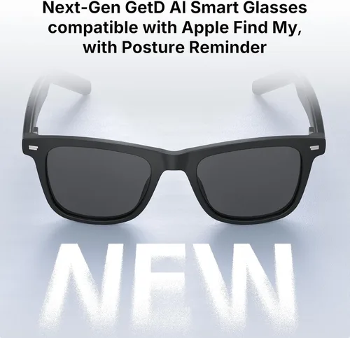Vista 2 de GetD Gafas de IA para hombres y mujeres, lentes inteligentes con tecnología ChatGPT, gafas Bluetooth para traducción de IA en 147 idiomas, lente