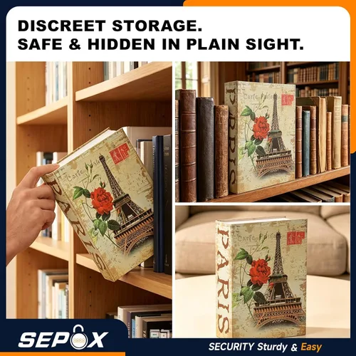 Vista 7 de SEPOX® 6 cajas de seguridad diferentes para libros, caja grande para libros con cerradura de combinación reajustable de primera calidad, segura