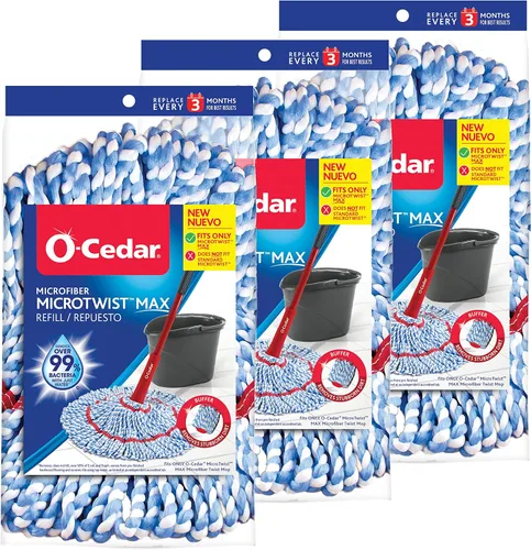 Vista 12 de O-Cedar Repuesto genuino de cabezal de trapeador giratorio MicroTwist MAX Lavable a máquina Reutilizable Repuesto de microfibra Elimina