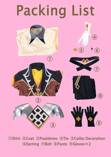 Vista 6 de Genshin Impact Zhongli - Disfraz de cosplay para adultos con accesorios para hombre