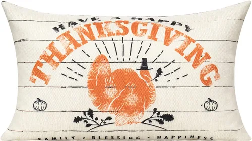 Vista 3 de All Smiles Juego de 2 fundas de almohada de Acción de Gracias, otoño, 30 x 50 pulgadas, juego de 2 fundas de almohada decorativas de pavo para casa