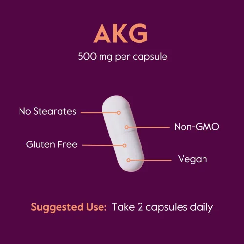 Vista 5 de BESTVITE AKG (ácido alfa cetoglutárico) 1000 mg por porción (240 cápsulas vegetarianas) - Sin estearatos - Vegano - Sin OMG - Sin gluten