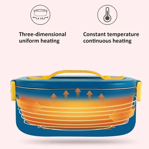 Vista 7 de Fiambrera eléctrica con calentador de alimentos 3 en 1 de 12 V/24 V/110 V, adecuada para automóvil, camión, hogar, oficina, calentador de alimentos