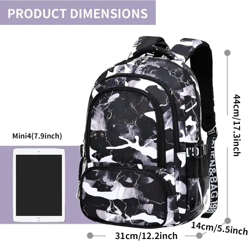 Vista 2 de Mochila de camuflaje para niños, mochila ligera de camuflaje para escuela primaria, mochila para escuela secundaria, mochila repelente al agua