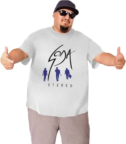 Vista 3 de Soda Stereo Plus Size T Shirt Man's Big and Tall Casual Round Neckline Short Sleeve Loose Fashion Shirts