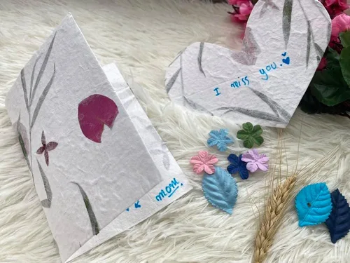 Vista 7 de Hojas de papel de morera gruesas A4 hechas a mano, pintura, escritura, papel decorativo, papel para hacer tarjetas, manualidades, 20 piezas