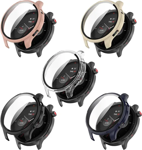 Vista 15 de Fundas protectoras de pantalla compatibles con Amazfit GTR 4 Pro/GTR 4 a prueba de golpes, protector delgado, protector delgado con diseño de Negro