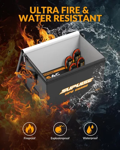 Vista 3 de SUPULSE Lipo Bolsa de batería ignífuga a prueba de explosiones Bolsa de gran capacidad para cargar batería y bolsa de protección de almacenamiento