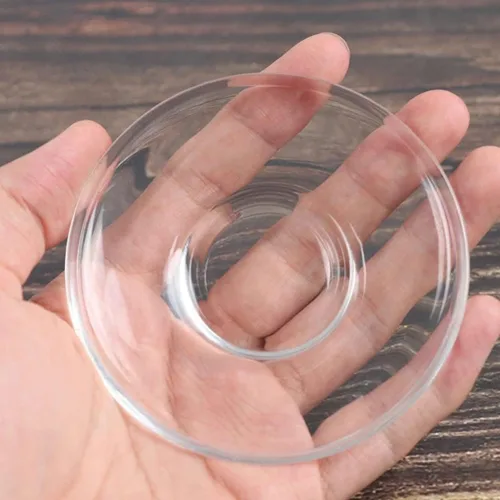 Vista 3 de Housoutil Plato de té de vidrio Platos de café Platillos de placa de vidrio transparente: 2 piezas de soporte de bolsa de té Decoración de mesa