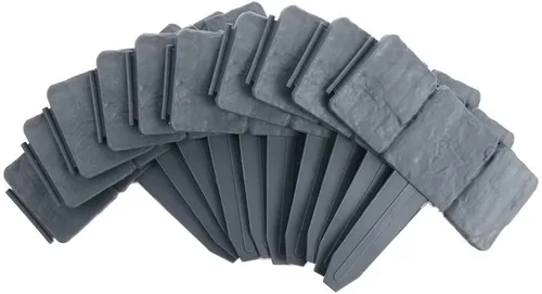 Vista 4 de 10 unidades de borde de jardín, borde decorativo de plástico gris para jardín, jardín, jardín, jardín, patio, decoración de caminos