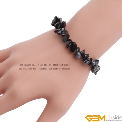 Vista 4 de gem-inside Limón Jade Gemstone mano pulseras cuerda elástica