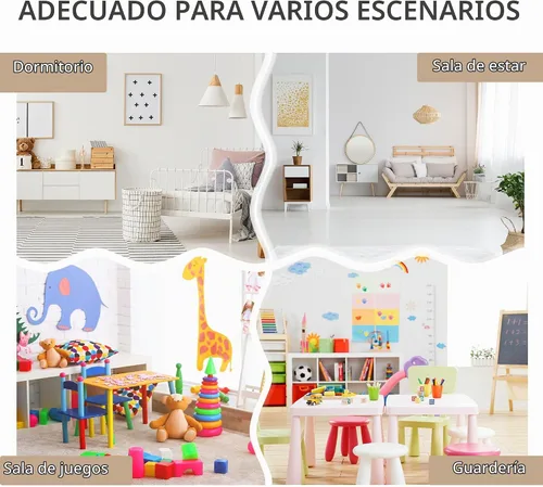 Vista 7 de HOMCOM Estantería para niños, organizador de estantes múltiples con cajón Marrón