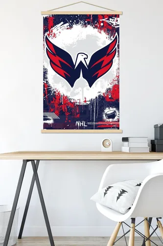 Vista 5 de Trends International NHL Washington Capitals - Maximalist Logo 23 Wall Poster with Magnetic Frame