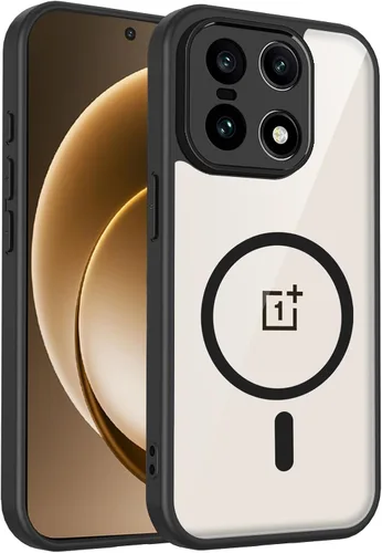 Vista 651 de Funda magnética transparente compatible con Xiaomi 17T, color negro 2 en 1 PC + TPU cubierta de teléfono a prueba de golpes, carcasa protectora