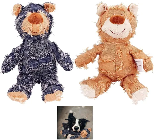 Vista 7 de Oso robusto indestructible 2023, tamaño grande, juguetes para perros, compañero de perro para masticadores pesados, juguetes chirriantes duraderos