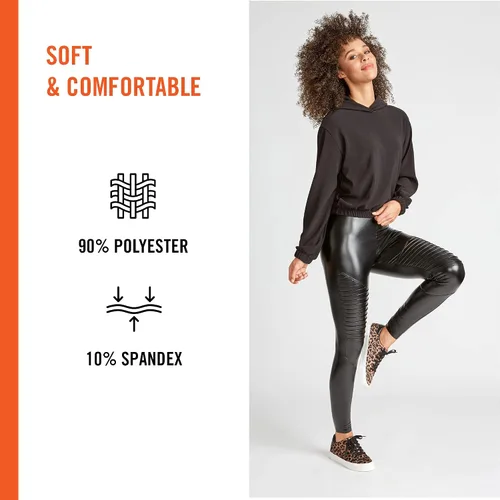 Vista 4 de HUE Leggings de cintura alta con efecto elegante para mujer