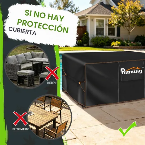 Vista 5 de Fundas extragrandes impermeables para juego de muebles de patio, liquidación de fundas para muebles de exterior, fundas para juego de sofá