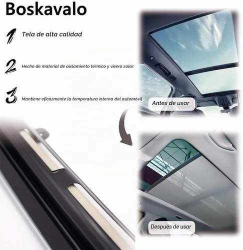 Vista 3 de Parasol Cortina Cubierta de Sombra para Techo Solar Panorámico para VW Jetta Golf Tiguan Audi Q5 1K9877307B (Beige, 1)