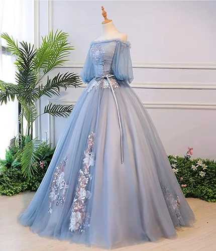 Vista 4 de Vestido de tul para mujer, vestido de fiesta de noche, vestido formal de desfile