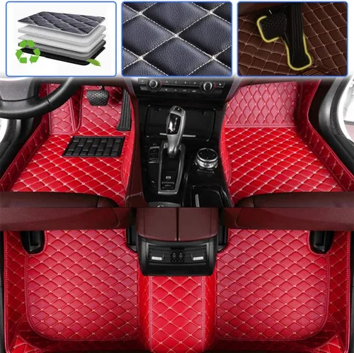 Vista 11 de SureKit Alfombrillas de coche compatibles con Buick GL8 2017-2018, sin reposabrazos, sin interruptor de tanque, forro de suelo, impermeable Gris