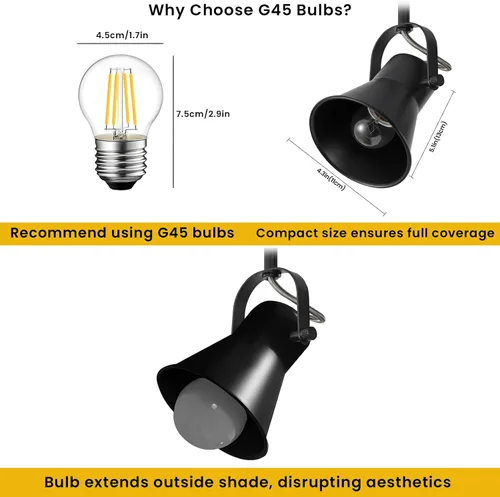 Vista 4 de KEESFU Iluminación de pista mini industrial para techo, luces de punto negras para interiores con cabezal de luz ajustable multidireccional, foco