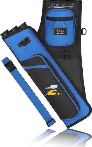 Vista 14 de SUNYA Carcaj de cadera de tiro con arco para flechas. Incluye 3 tubos de soporte de flecha, bolsillos de accesorios y cinturón de cintura. Apto
