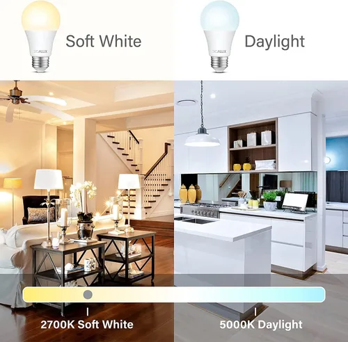 Vista 7 de Sigalux Bombillas LED equivalentes a 100 vatios equivalentes a bombillas estándar, bombillas cálidas A19 de 2700 K, blanco suave, no regulable, base