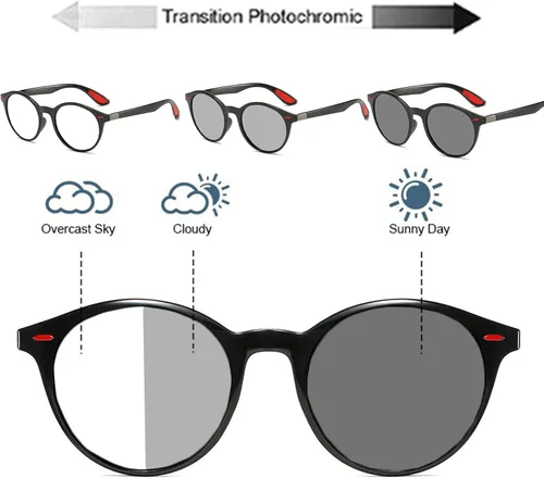 Vista 3 de COTIA Gafas de lectura progresivas fotocrómicas de transición para hombre, lentes de hipermetropía deportiva con enfoque múltiple TR90