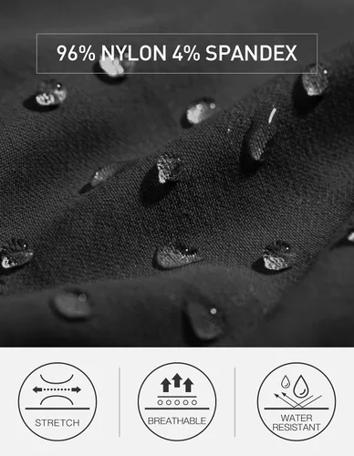 Vista 5 de PULI Pantalones cargo de senderismo para hombre, ajustados, elásticos, impermeables, con bolsillos