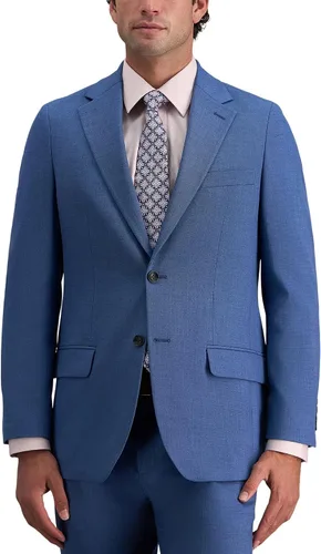 Vista 10 de Haggar Pantalones y Chaquetas de Traje por Separado Jmh Premium Stretch de Corte Entallado para Hombres Negro Sólido