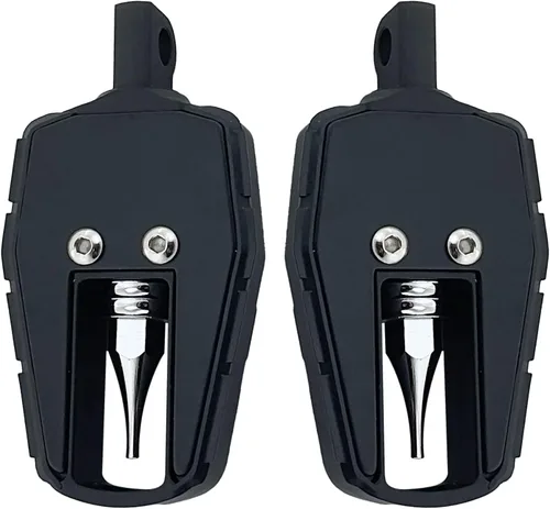 Vista 6 de FATECIM Estriberas de calavera para motocicleta, reposapiés para motocicleta, mini tablas de suelo con adaptadores de montaje macho y goma