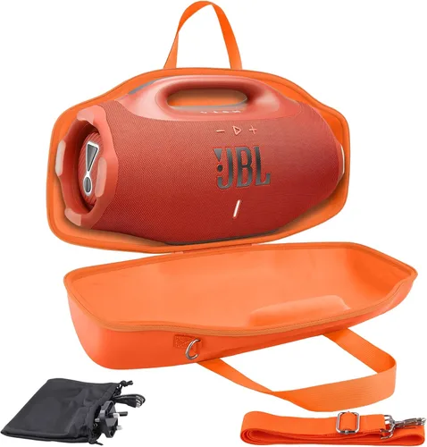 Vista 13 de co2CREA Funda de viaje rígida de repuesto para altavoz Bluetooth portátil impermeable JBL Boombox 4 (funda negra)