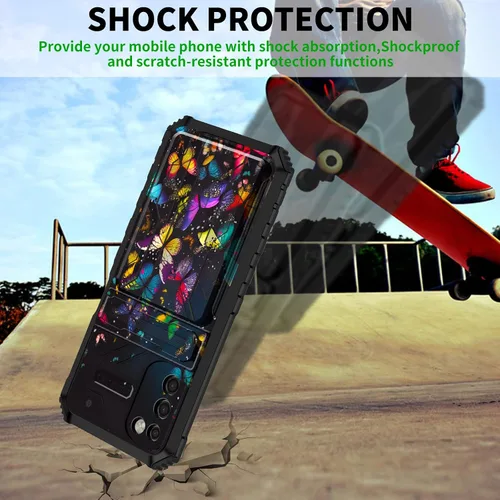 Vista 3 de Funda para teléfono Samsung Galaxy A03S Galaxy A03S Funda tipo cartera con tarjetero y soporte de doble capa de PC duro TPU suave cubierta