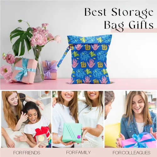 Vista 6 de Bolsa para artículos húmedos y secos, bolsas de natación impermeables, lavables a máquina, bolsas reutilizables para playa, piscina, pañales y ropa