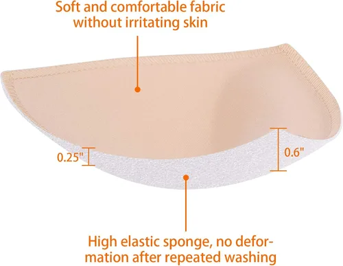 Vista 5 de Awpeye 10 pares de almohadillas de brasier deportivo para mujer (beige, negro, blanco)