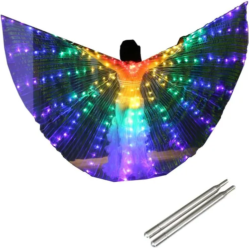 Vista 7 de Alas LED Isis Glow Light Up Disfraces LED Performance Carnaval Capa para EDC Azul