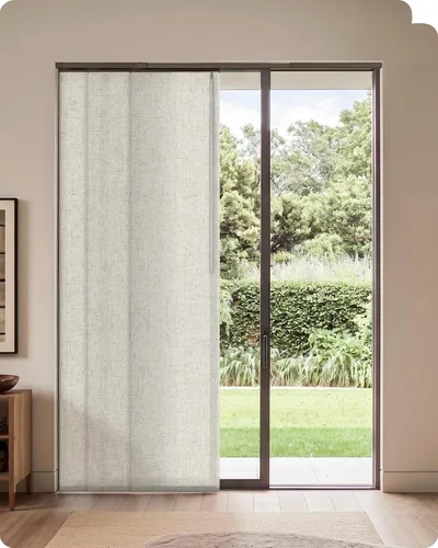 Vista 8 de Graywind Persianas para puertas correderas manuales, hasta 153 pulgadas 5% Gris Apertura