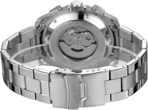 Vista 3 de FORSINING - Reloj analógico de cuarzo para hombre, resistente al agua, con correa de acero inoxidable