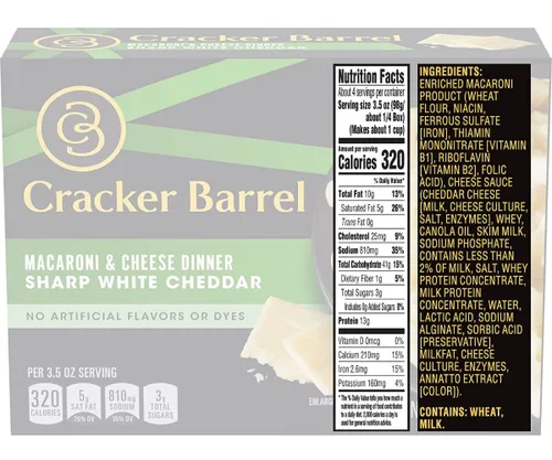 Vista 2 de Macarrones y queso de Cracker Barrel en 3 paquetes variados – Cheddar agudo, Cheddar Havarti y Sharp White Cheddar Flavor, una cena instantánea