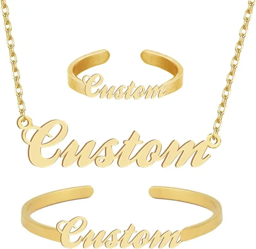 Vista 212 de Personalized Custom Name Pendant Necklace Stainless Steel for Women
