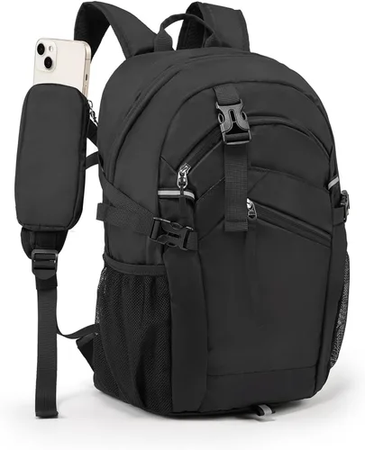 Vista 11 de Mochila de senderismo para mujeres y hombres de 20 litros con bolsillo extraíble para teléfono, mochila de viaje ligera pequeña mochila