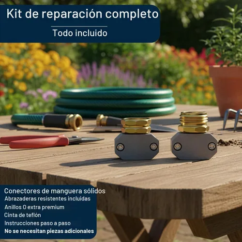 Vista 7 de Kit de reparación de manguera: corrige fugas en mangueras de jardín de 3/4 y 5/8 pulgadas
