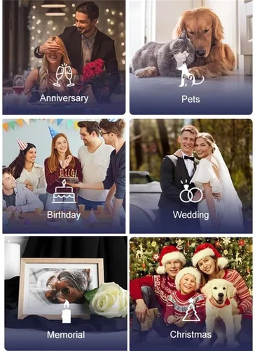 Vista 8 de Fotografía de cristal 3D personalizada grabada, marcos de fotos personalizados, álbum de fotos personalizado para mujeres, esposa, hombres, mamá, 2D