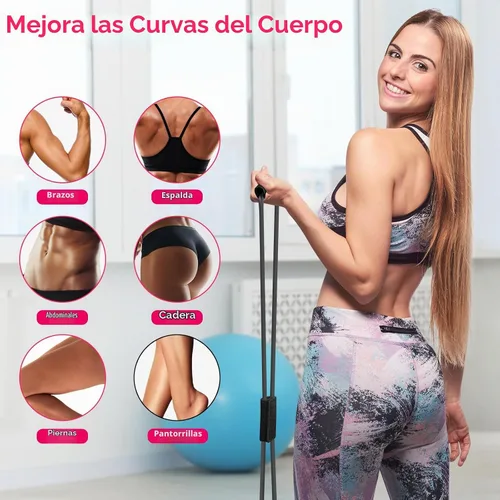 Vista 4 de WALITO Kit de Pilates para el Hogar para Mujeres, Juego de Anillo de Pilates con Círculo Mágico, Bandas de Resistencia, Bandas de Ejercicio Figura