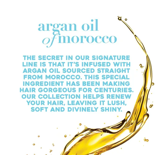 Vista 4 de OGX Acondicionador hidratante con aceite de argán renovador de Marruecos, aceite de argán prensado en frío para ayudar a hidratar, suavizar