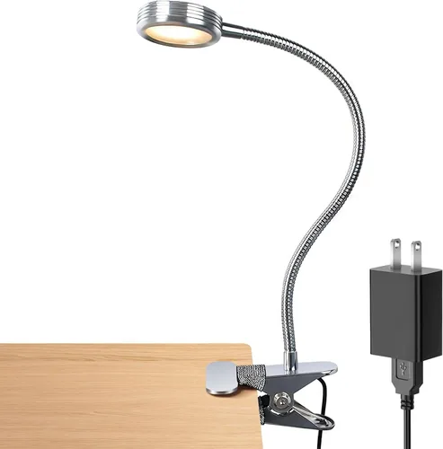 Vista 9 de LEPOWER Luz de clip, lámpara de lectura de libros para escritorio, cabecera Blanco