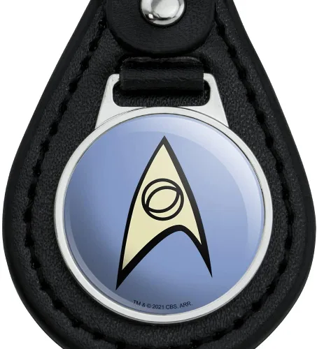 Vista 3 de GRAPHICS & MORE Star Trek Science Shield Llavero de cuero negro