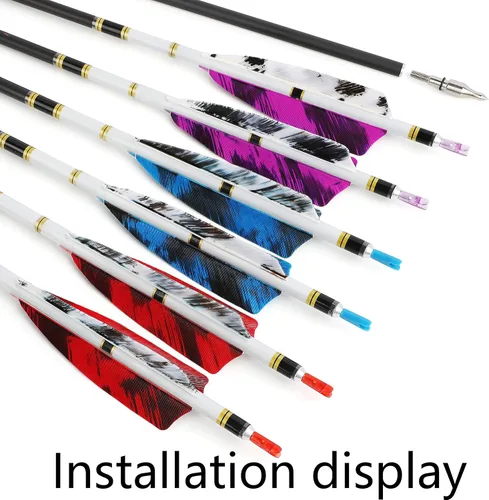 Vista 3 de AMEYXGS Paletas de flecha natural de 4 pulgadas con plumas de pavo con flechas de 4.2 in, veletas para flechas de bricolaje, accesorios de 50