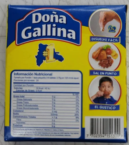 Vista 2 de DONA GALLINA CALDO DE GALLINA 6 TABLETAS-6 PACK, 2.3281 onzas